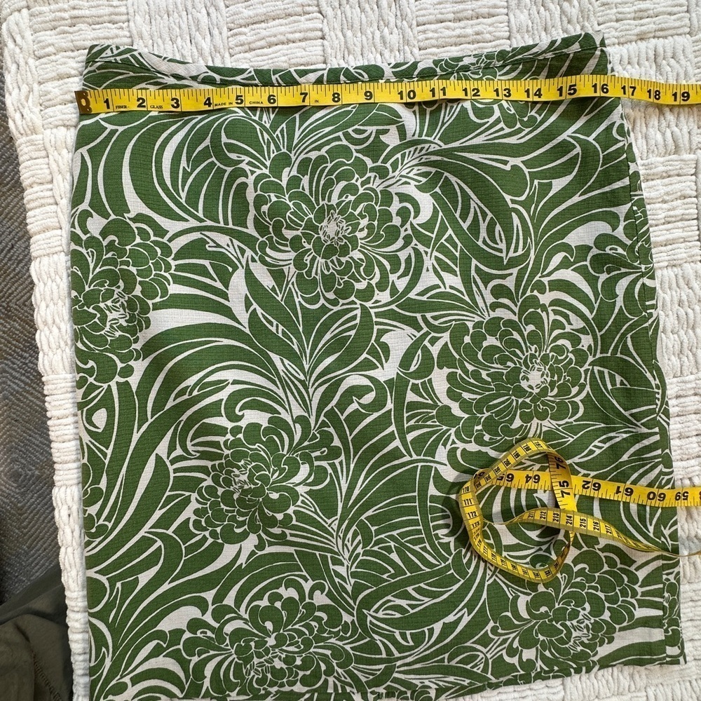 LOFT Floral botanical Silk Blend contemporary art deco mod Mini Skirt - Picture 6 of 8
